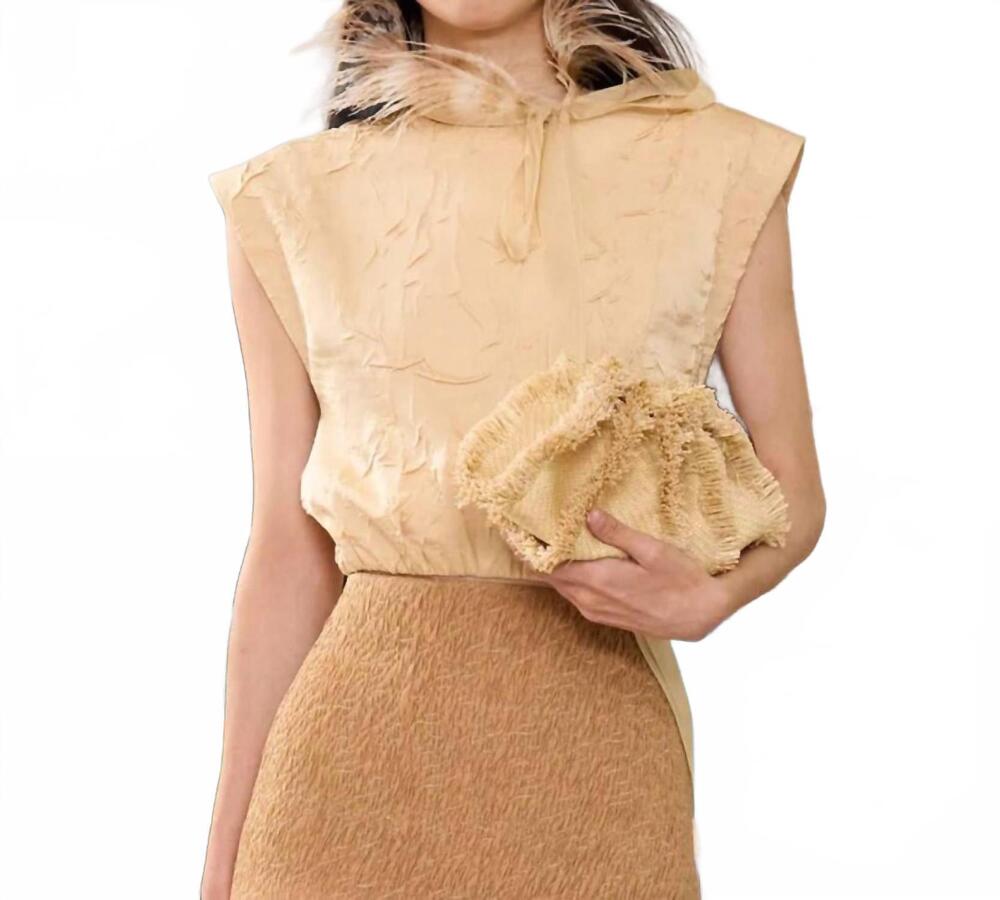 NEW ULLA JOHNSON gisella satin crop top in driftwood